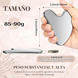 Herramientas Faciales Gua Sha de Acero Inoxidable, Gua-Sha Metálico Mejorado, Herramienta Guasha para el Tratamiento Facial y Corporal, Regalos para el Cuidado de la Piel para Mujeres