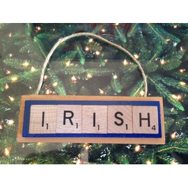 Fighting IRISH University Notre Dame UND Christmas Ornament Scrabble Tiles