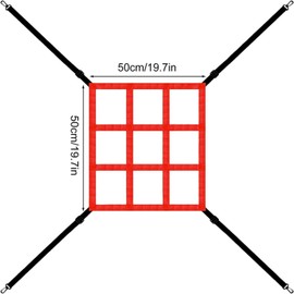 Coehaopike Baseball Strike Zone Target-Adjustable Throwing Pitching Hitting Batting Catching Practice Target,Baseball Practice Net, Attachment Strap for Hitting Batting Catching (Red 9)