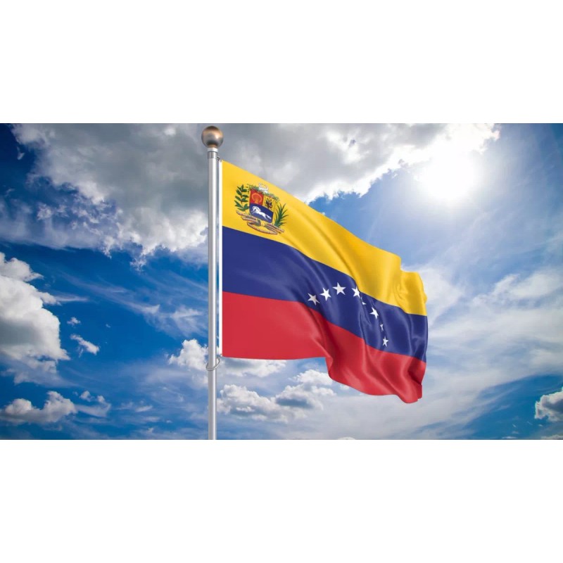 Bandera Pais Venezuela 1.5m X 90cm Resistente Exterio Escudo