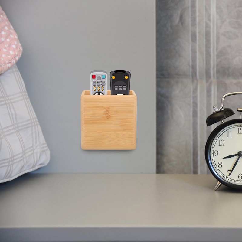 Garneck Wall-Mounted Remote Control Holder, Bamboo, Natural