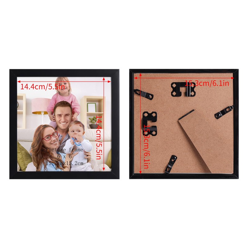 Giftgarden 6x6 Picture Frame Black, 6 by 6 Thin Square