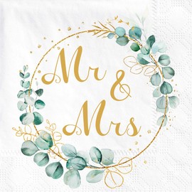 Sprinlot Pack of 40 Wedding Napkins, Sage Green, Mr & Mrs Napkins, Eucalyptus Green, Serviette Schön Dass Du Da Bist, Wedding Napkins Beutiful Wedding Table Decoration Wedding