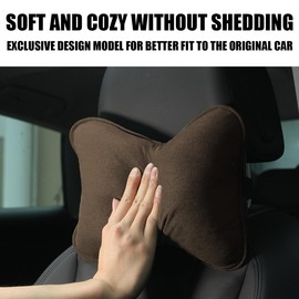 JNNJ Car Neck Pillow Headrest, Seasons Car Headrest for Car Seat, Soft Car Headrest Cushion, Car Seat Cushion Headrest Cushion (Brown)