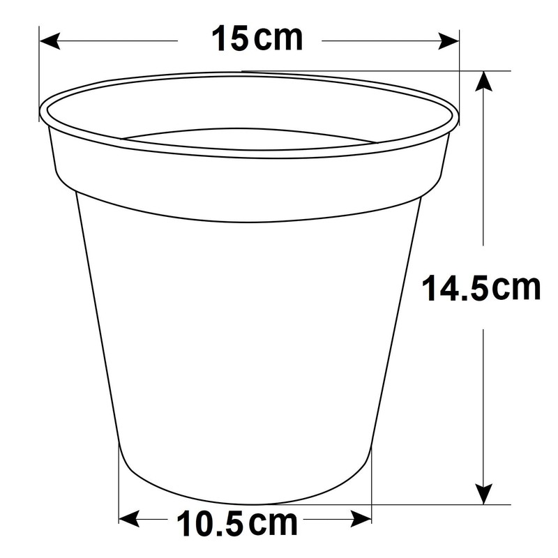 Whitefurze G04018 15cm Garden Pot - Terracotta (Set of 3)