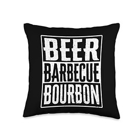 Generic Alcohol Beer Smoke Grill Pork Barbeque Bourbon BBQ Throw Pillow, 16x16, Multicolor
