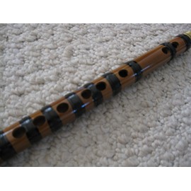 New 6 holes Southern Style Bamboo Flute E/A w. landscape engraving, copper end ring and nylon bindings - Very Nice Sounding !!