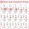 240pc White French Tip Press on Toenails Women Fake Toe