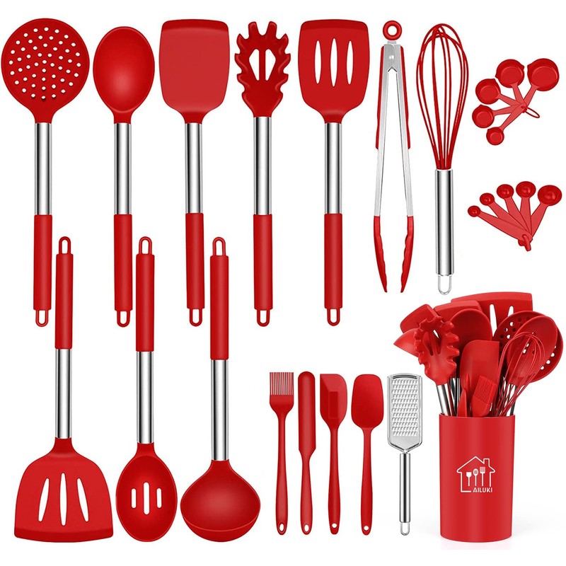 Silicone Cooking Utensil Set,Kitchen Utensils 26 Pcs Set,Non-stick Heat Resistant