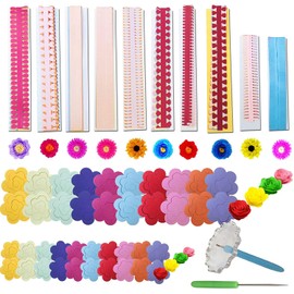 Woohome 143 PCS Paper Quilling Strips Flower Design Set Quilling Flowers Paper Handmade Flower Design Paper Art Quilling for Crafts, Home Decoration