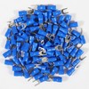 100Pcs 16-14AWG Insulated Terminals Ring Electrical Wire Crimp Connectors (Blue)