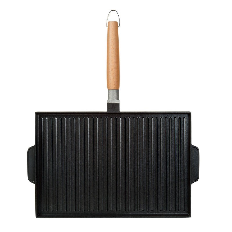 MasterPan Non-Stick Grill and Griddle Pan with Removable Handle, 15"