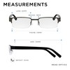 Read Optics Lesebrille für Herren 2,5, rechteckige Metallbrille, verstellbare Federscharniere