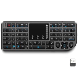 T808 Mini Wireless Keyboard with Touchpad &DPI Adjustment | Centered touchpad, 2.4G+BT，rechargeable, Seven-color backlight，perfect for travel, office, and home use