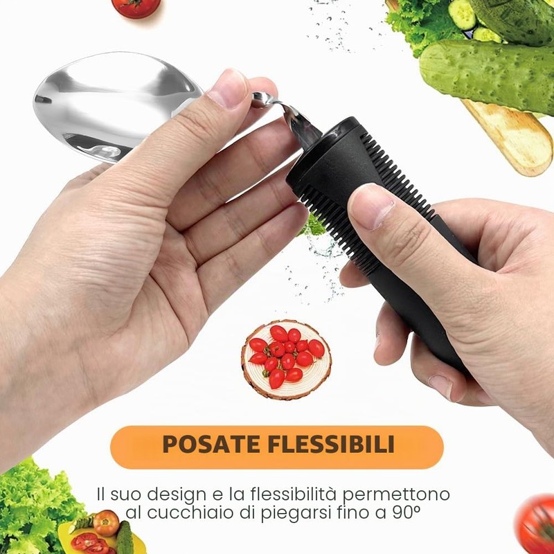 Parkinson - Posate con manico spesso, per anziani e disabili,