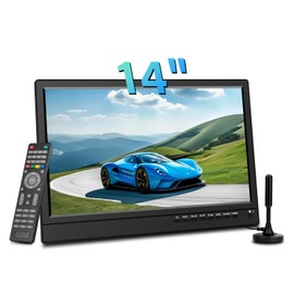 Feihe 14 inch Small Kitchen TV Portable with Antenna ATSC Tuner, Built-in TV Stand and Remote Control, HDMI, USB, TF,Hearphone Jack for Kitchen/Bedroom/Car/RV/Camping