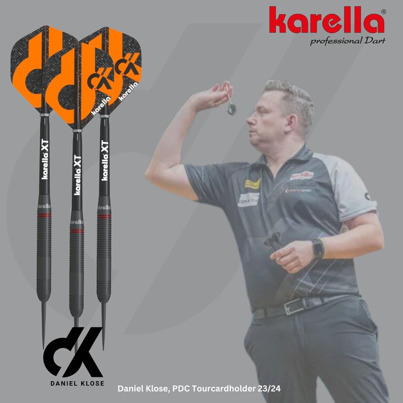 Karella Steeldart Daniel Klose, 90% Tungsten, 24 g, 2 Flight