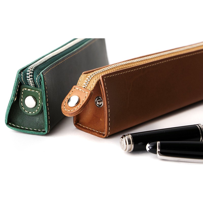 [SLIP-ON]ペンケース 革 筆箱 学生 社会人 メンズ レディース スリップオン BT ファスナーペンケースM