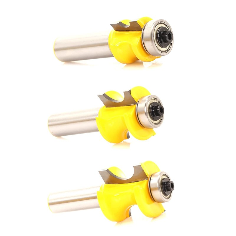 Sinoprotools Bullnose Bead Router Bits, 1/2-Inch Shank 3 Bits Set,