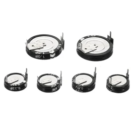 PATIKIL 6 Pcs 5.5V Super Capacitors, 0.1F/0.22F/0.33F/0.47F/1F/1.5F H-Shaped Button Capacitor High Energy Low Resistance High Consistency for AC Motor Power Display Screen Computer