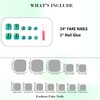 IMRAIN Press on Toenails Square Toe Nail Press ons Green