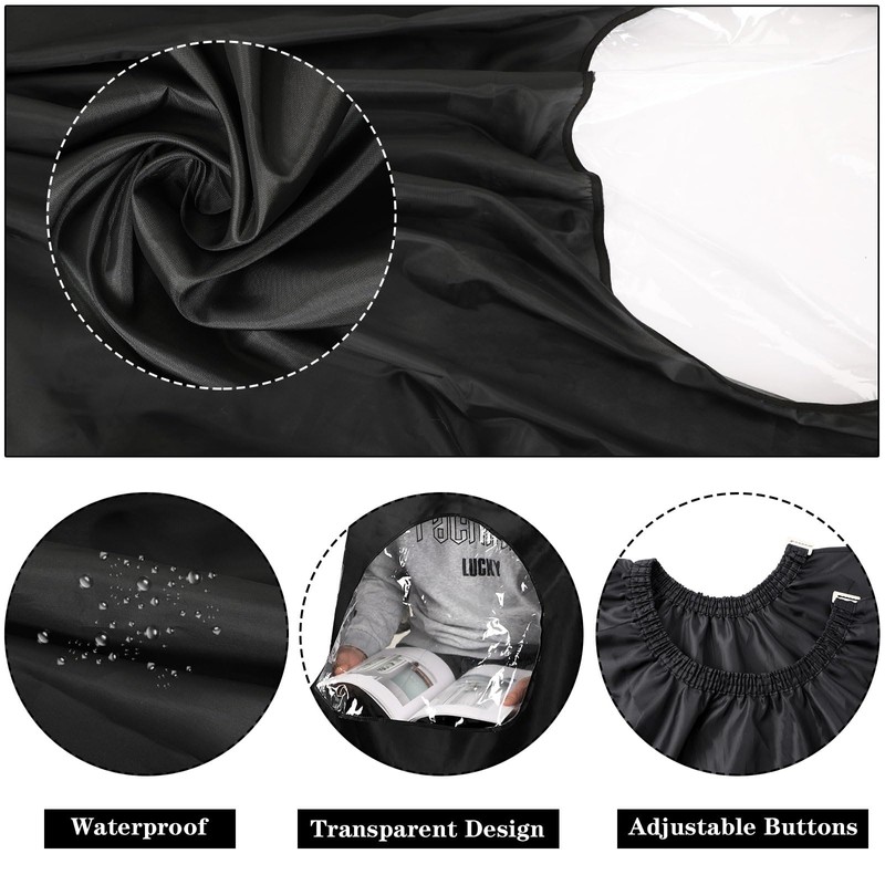 FEBSNOW Black Barber Cape with See Through Window and Neck