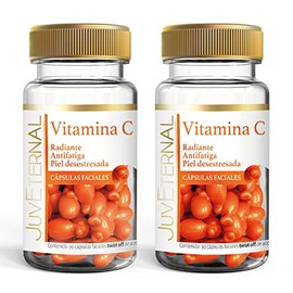 Juveternal|Cápsulas Faciales Vitamina C | 2x1 |90 cáps c/u |Desestresa la piel| Antioxidante|