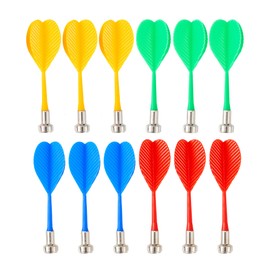 HELLO PAPAYA 12Pcs Magnetic Darts Accessories for Magnet Dart Board,4 Colorful Safe Plastic Darts Replacement Dart,for Kids Adults Target Game Toys