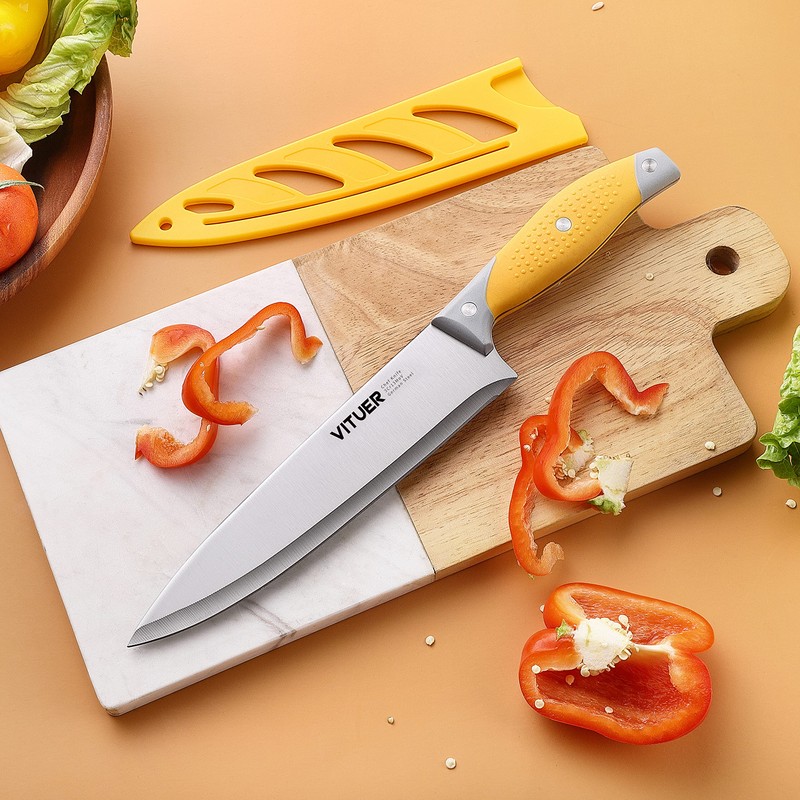 VITUER Chef Knife, 3PCS Kitchen Knife, Multicolor Stainless Steel Sharp