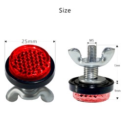 Red Reflectors Motorcycle License Plate Bolts and Nuts Mini Decorative M5 Screw Tag Bolt Round Reflective for Bike(6Pieces) (Red)