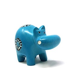 Global Crafts Handcrafted Blue Soapstone Hippo