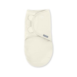 SwaddleMe by Ingenuity Original Swaddle, 100% Cotton, Improves Sleep & Calms Startle Reflex, Preemie Size, Up to 7 Pounds, 1-Pack, Baby Swaddle Blanket - Cream