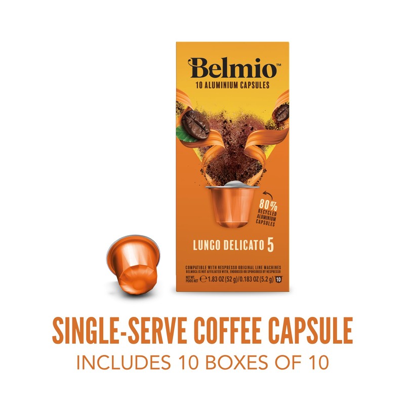 Belmio Lungo Delicato Espresso Coffee Pods – Light Roast –