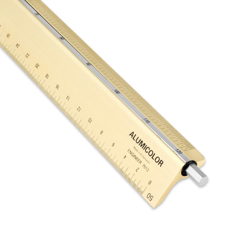 Alumicolor Select-a-Scale Engineer Drafting Tool w/Rotating Calibration Rod (12IN, Red)