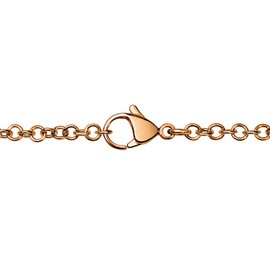 Quiges 90 cm Necklace Set Rose Gold Stainless Steel with Crystal Pendant and 33 mm Coin Large, Crystal, Cubic Zirconia