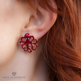 Soul Statement Steampunk Jewelry: Unique Octopus Funky Earrings for Women Nautical Statement Festival Earring Gift Set for Women, Teens