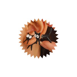 Wendalern Black Cat Stud Earrings Cute Animal Kitten Ear Jacket Earrings Lovely Cartoon Kitty Front Back Earrings Jewelry for Women Girls Pet Lovers