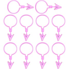 10pcs Pink and White Detachable with Strong Clamping Curtain Hook Fixed Burr-Free Shower Curtain Ring Drape Clip Home Supplies Shower Curtain Hangers