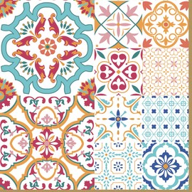 20 Napkins Colourful Tile Pattern Pattern Craft Table Decoration Decoupage Decoupage Decoupage 33 x 33 cm