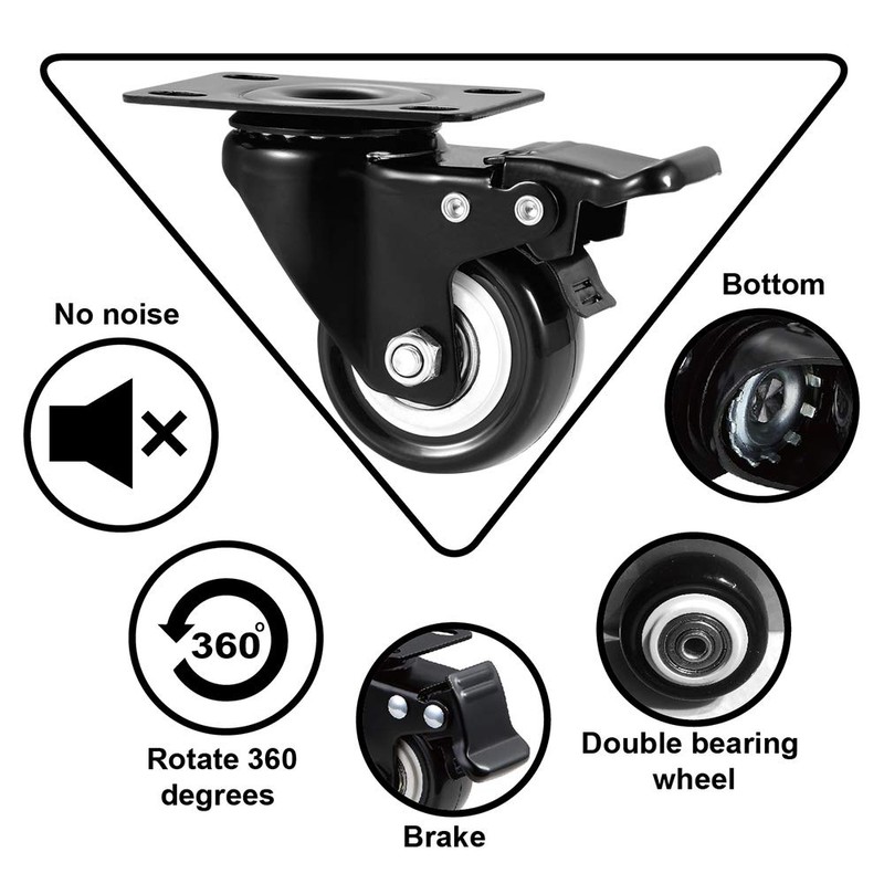 ASHGOOB 2" Caster Wheels Set of 8, Heavy Duty Casters