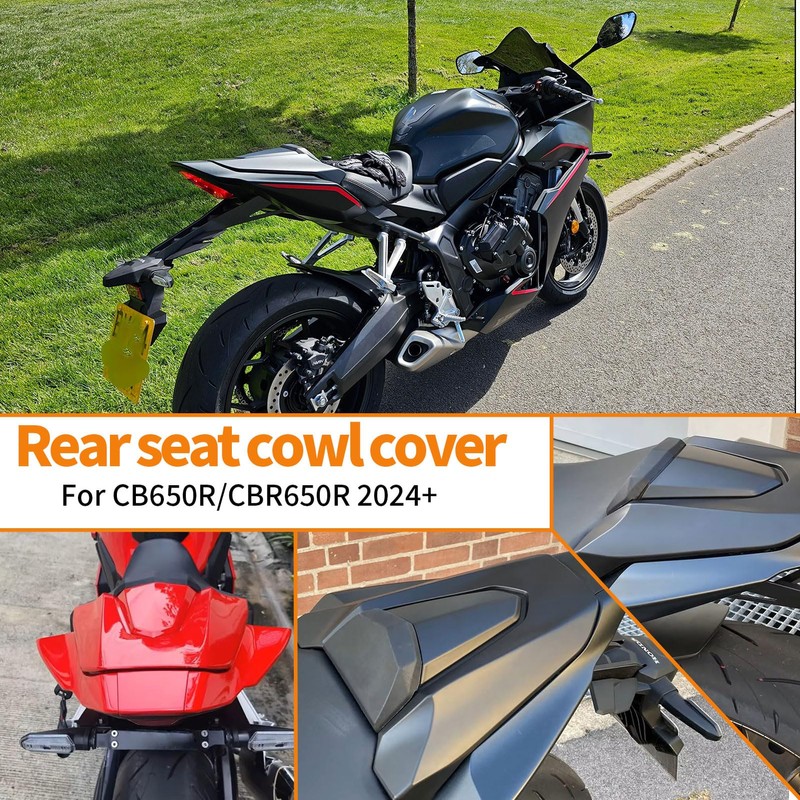 WOOGA Motorcycle Pillion Rear Seat Cover Trim Solo Fairing Compatible