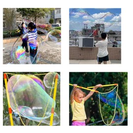 Mirhua Bubble Machine, Bubble Making, Children's Toy, Giant Bubble, Tool, Play, Park, Outdoor, Kindergarten, Wedding, Birthday Party, Parent-child Activities, Handheld Tool (Set of 2)