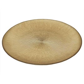 HOME DECO FACTORY, KA6135, Gold Glass Plate 21 cm, Elegant and Modern Design, Durable and Resistant, Ideal for All Occasions, Easy to Clean, Gold Colour