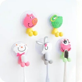 6pcs Soporte De Silicona Para Cepillos De Pared Ganchos De Animales Porta Con Ventosa fuerte Para baño cocina MURAMAUDI