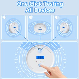 Interlinked Smoke Detector and Carbon Monoxide Detector Combo with LED Indicators, 2 in 1 CO & Smoke Alarm, Battery Operated Wireless Interconnected Smoke and Carbon Monoxide Detectors 3-Pack