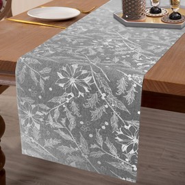 M&W Das Design Christmas Table Runner Roll - 33cm x 2.75m Cut to Size 4 Designs with Festive Motifs - Perfect as Table Runner or Disposable Table Mat for Christmas Red Table Decoration