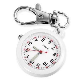 Fob Watch Nurses Watch Pocket Watch with Key Buckle Fashion Quartz Pocket Watch Unisex Portable Nurse Fob Watch Pointer Glow in Dark for Doctors Nurses Paramedic Men Women Chefs Hiking Climbing