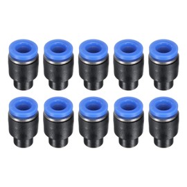 sourcing map 10Pcs 1/4"(6mm) Tube OD Push-to-Connect Fittings Plug, Cap Style Pneumatic Blanking Plugs, Leak-Proof Air Push Connectors for Compressed Air Systems