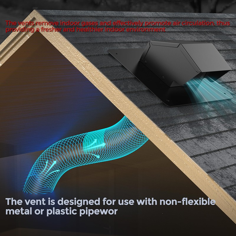 4 Inch Roof Vent Cap Bathroom Exhaust Roof Vent with