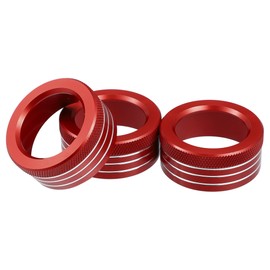 A ABSOPRO Car Console AC Audio Volume Knob Ring Cover for Subaru BRZ for Toyota 86 2013-2020 Red (Set of 3)